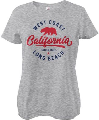 West Coast California Girly Tee Damen T-Shirt Heather-Grey