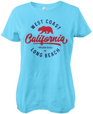 West Coast California Girly Tee Damen T-Shirt Skyblue