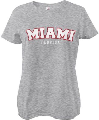 Hybris Miami Florida Girly Tee Damen T-Shirt Heather-Grey