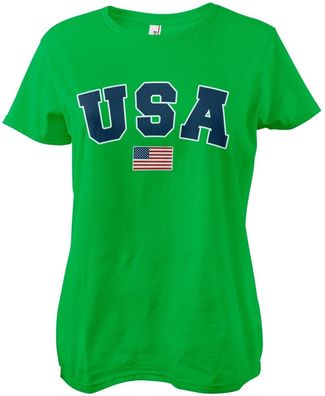 Hybris USA Varsity Girly Tee Damen T-Shirt Green