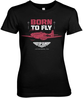 Top Gun Born To Fly Girly Tee Damen T-Shirt Black