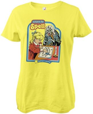 Steven Rhodes Learn To Spell Girly Tee Damen T-Shirt Yellow