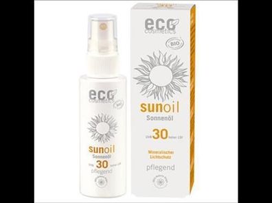 eco cosmetics Sonnenöl transparent LSF 30 mit Granatapfel und Sanddorn 50ml