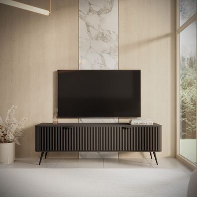 AX LIVING Moderner TV Board schwarz matt Vespasia 163 2D 163cm Breite