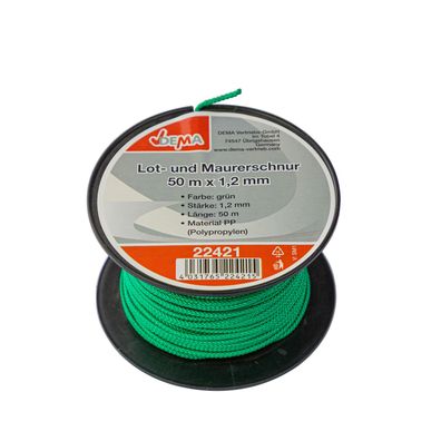 Lot- und Maurerschnur 50m x 1,2mm PP grün