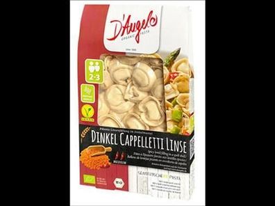 D'Angelo 3x Dinkel Cappelletti Linse, Teigware mit Pikanter Linsenfüllung im