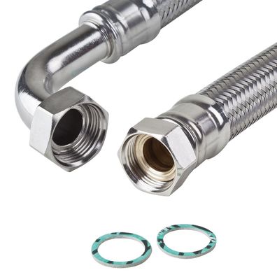 Edelstahl Panzerschlauch 1" Zoll DN25 Bogen 100cm 1000mm Flexschlauch (23.29€/1m)