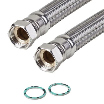 Edelstahl Panzerschlauch 1/2 Zoll 300cm 3000mm 3m DN13 Brauchwasser (4.36€/1m)