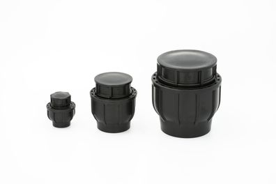 Gebo PE Rohr Endkappe 40mm 1 1/4 Zoll Stopfen Kappe Endstopfen Verschraubung
