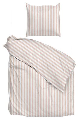 Zo! Home Cotton Bettwäsche 155x220 Banda di Lino Shell Nude rosa weiß Streifen