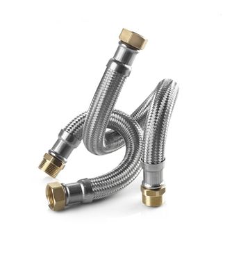 Edelstahl Trinkwasser Panzerschlauch IG/AG 1 1/2 Zoll DN40 700mm DVGW (0.12€/1mm)