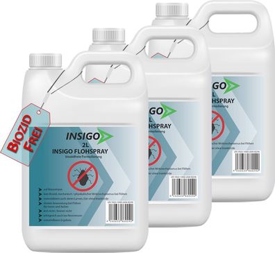 INSIGO 3x2L Flohspray Flohmittel Flohschutz Katzenflöhe Hundefloh Anti Flohbefall