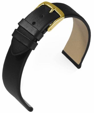 EULIT Uhrenarmband | Nappaleder, schwarz ohne Naht | Dornschließe G