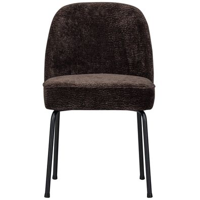 BePureHome - Esszimmerstuhl Vogue aus Chenille-Stoff, Schwarz/Dunkelbraun