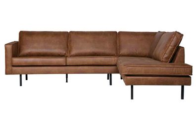 BePureHome - Rodeo Ecksofa Lederoptik, rechts Cognac