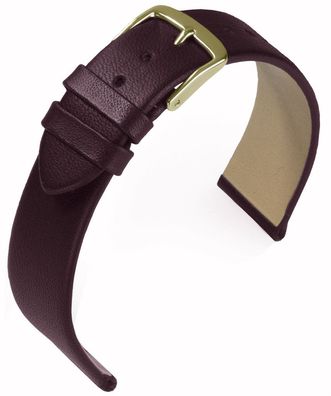 EULIT Uhrenarmband 18mm | Nappaleder, weinrot | Edelstahl Dornschließe