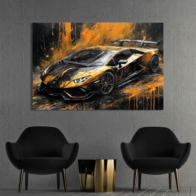 Moderne Wandbild, Lamborghini Sportwagen Auto, Kunst Poster, Leinwand oder Acrylglas