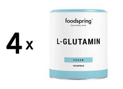 4 x foodspring L-Glutamin (120 Caps) Unflavoured