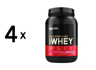 4 x Optimum Nutrition 100% Whey Gold Standard (2lbs) White Chocolate Raspberry