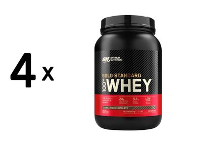 4 x Optimum Nutrition 100% Whey Gold Standard (2lbs) Double Rich Chocolate