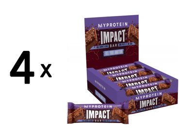 4 x Myprotein Impact Protein Bar (12x64g) Fudge Brownie
