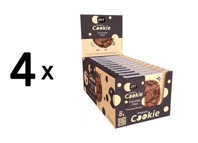 4 x QNT Protein Cookie (12x60g) Chocolate Chips