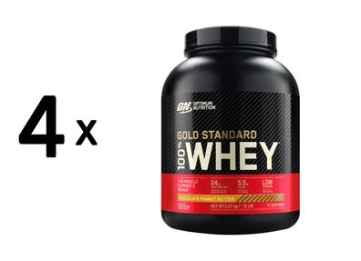4 x Optimum Nutrition 100% Whey Gold Standard (5lbs) Chocolate Peanut Butter