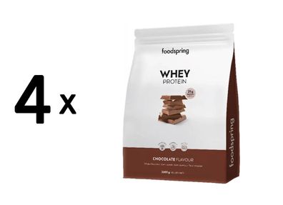 4 x foodspring Whey (2000g) Chocolate
