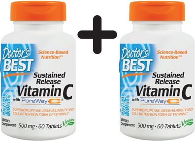 2 x Doctors Best 12-Hour Vitamin C with PureWay-C - 60 tabs