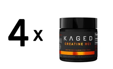 4 x Kaged Muscle C-HCl Creatine HCl, Fruit Punch - 75g