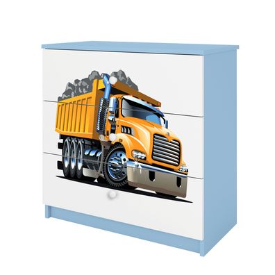 Kinderkommode mit Schubladen Lastwagen in der Farbe Blau Babydreams