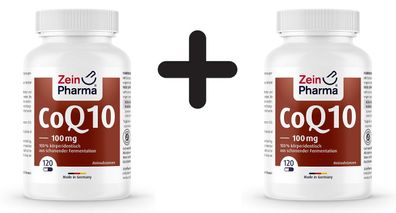 2 x Zein Pharma CoQ10, 100mg - 120 caps