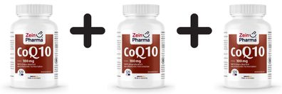 3 x Zein Pharma CoQ10, 100mg - 120 caps