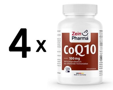 4 x Zein Pharma CoQ10, 100mg - 120 caps