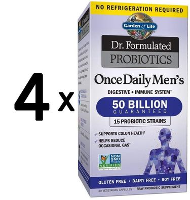 4 x Garden of Life Dr. Formulated Probiotics Once Daily Men's - 30 vcaps