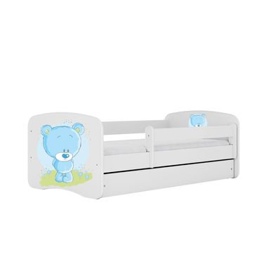 Kinderbett Kinderbetter Teddybär Blumen mit Schublade und Matratze 160/80