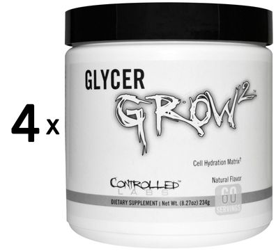 4 x Controlled Labs GlycerGrow 2, Unflavored - 234g