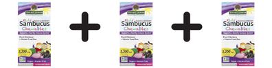3 x Natures Answer Kid's Sambucus Chewables, Black Elderberry - 45 chewable tablets
