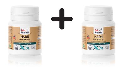 2 x Zein Pharma NADH (Coenzyme 1), 15mg - 40 caps