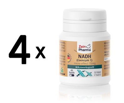 4 x Zein Pharma NADH (Coenzyme 1), 15mg - 40 caps