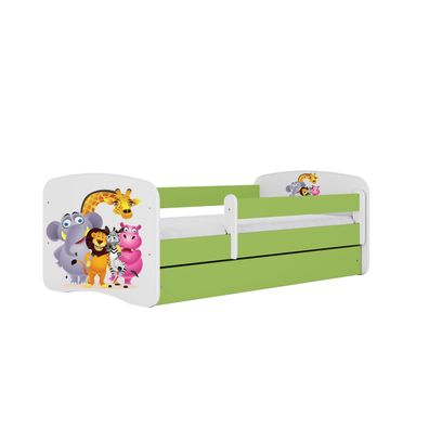 Kinderbett Zoo mit Schublade ohne Matratze Grün Jugendbett 80/61/144
