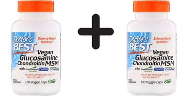 2 x Doctors Best Vegan Glucosamine/Chondroitin/MSM - 120 vcaps