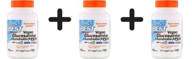 3 x Doctors Best Vegan Glucosamine/Chondroitin/MSM - 120 vcaps