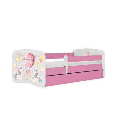 Kinderbett Ballon mit Schublade ohne Matratze Rosa Jugendbett 80/61/144