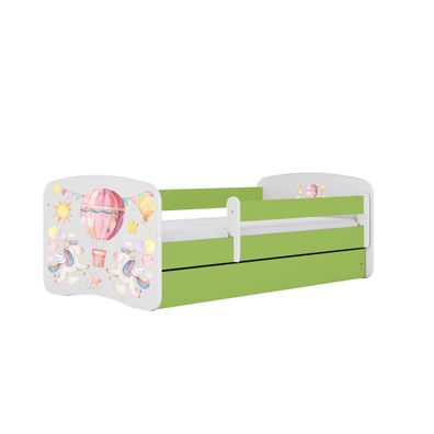 Kinderbett Ballon mit Schublade ohne Matratze Grün Jugendbett 90/61/164