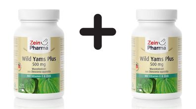 2 x Zein Pharma Wild Yams Plus, 500mg - 120 caps