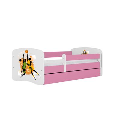 Kinderbett Basketball mit Schublade ohne Matratze Rosa Jugendbett 80/61/144