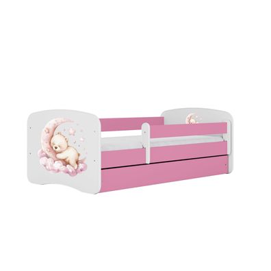 Kinderbett Schlafen mit Schublade ohne Matratze Rosa Jugendbett 90/61/184