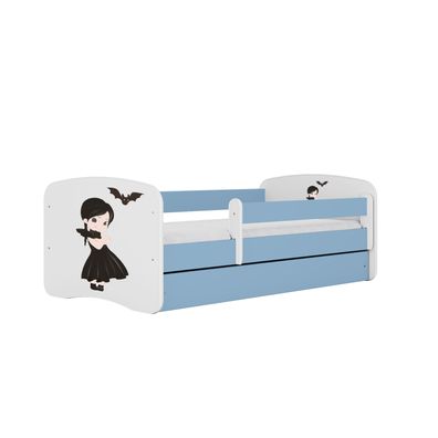 Kinderbett Wednesday mit Schublade ohne Matratze Blau Jugendbett 90/61/164
