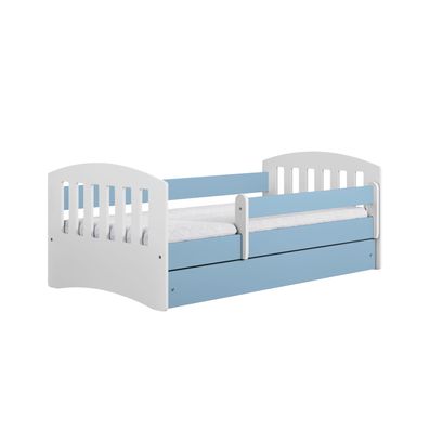Kinderbett mit Schublade ohne Matratze Blau Jugendbett 90/65/144